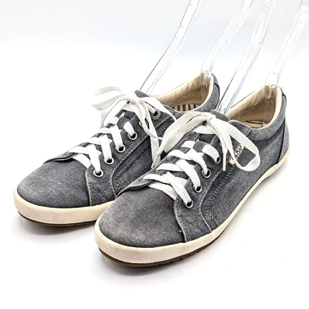 Taos Star Canvas Lace Up Sneakers Denim Gray 12844 Women's Size 8